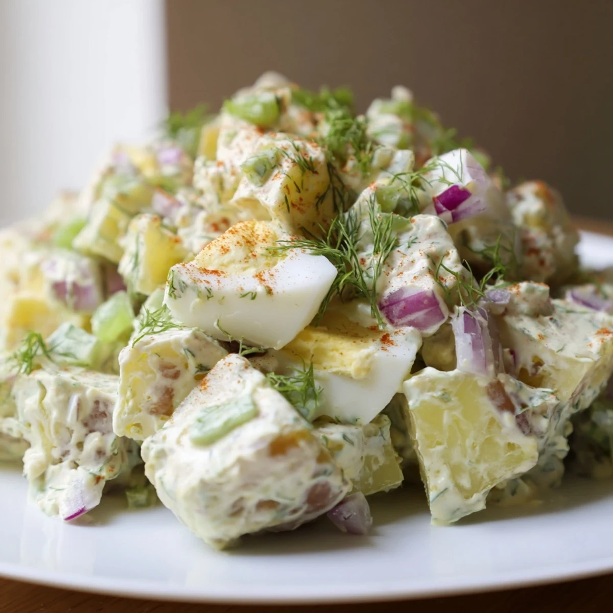 Klassischer cremiger Kartoffelsalat