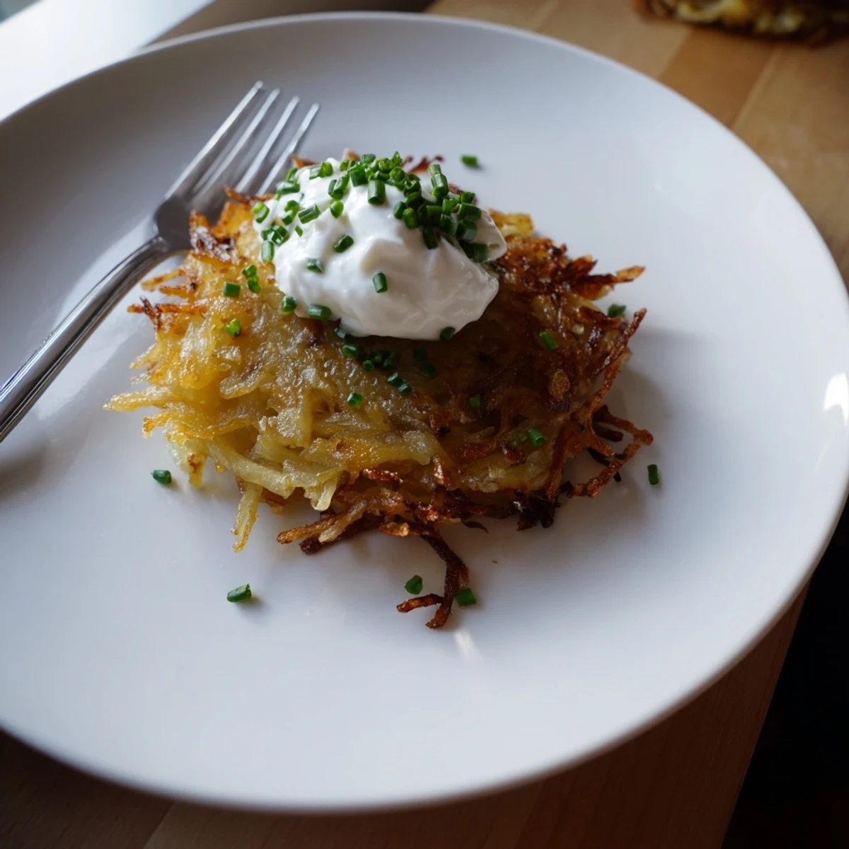 Kartoffel Pfannkuchen mit Sauerrahm
