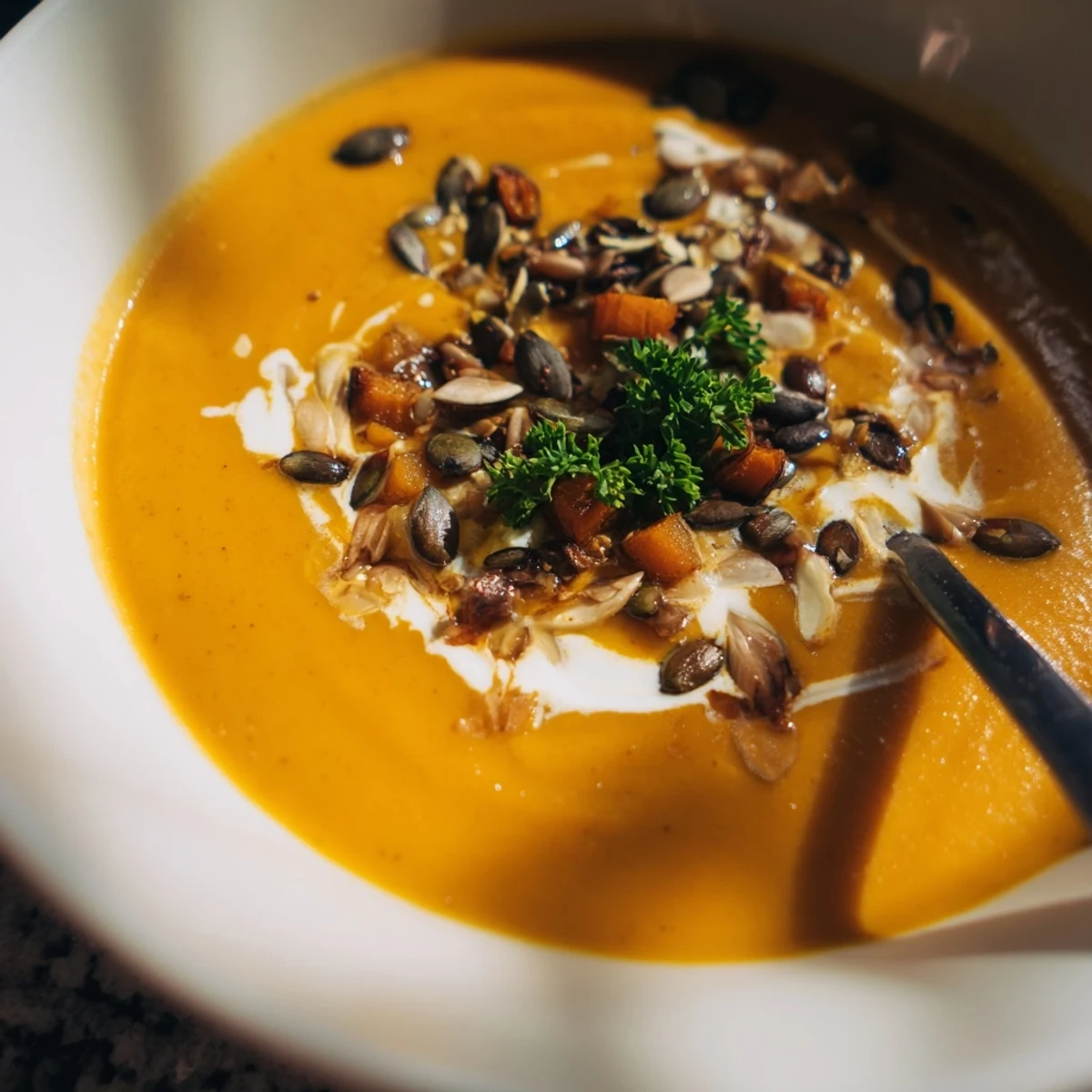 Geroesteter Kuerbis aromatisch