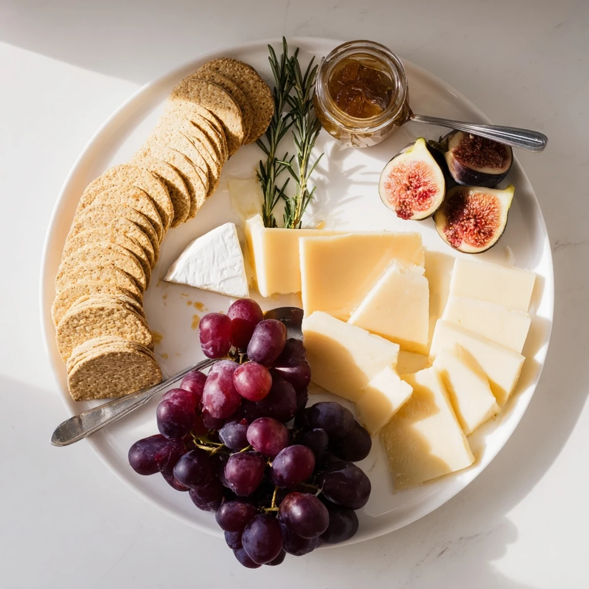 A beautifully arranged Golden Wheat Bundle Board, ready to serve with artisan cheeses, fruits, and olives.