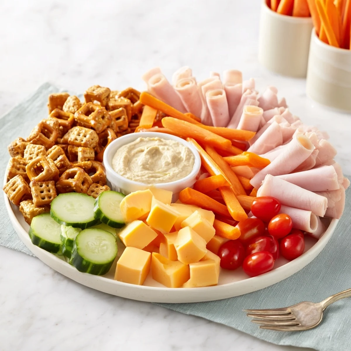 Renard Rusé Snack Assortment platter displaying an array of colorful, tempting savory and sweet bites.