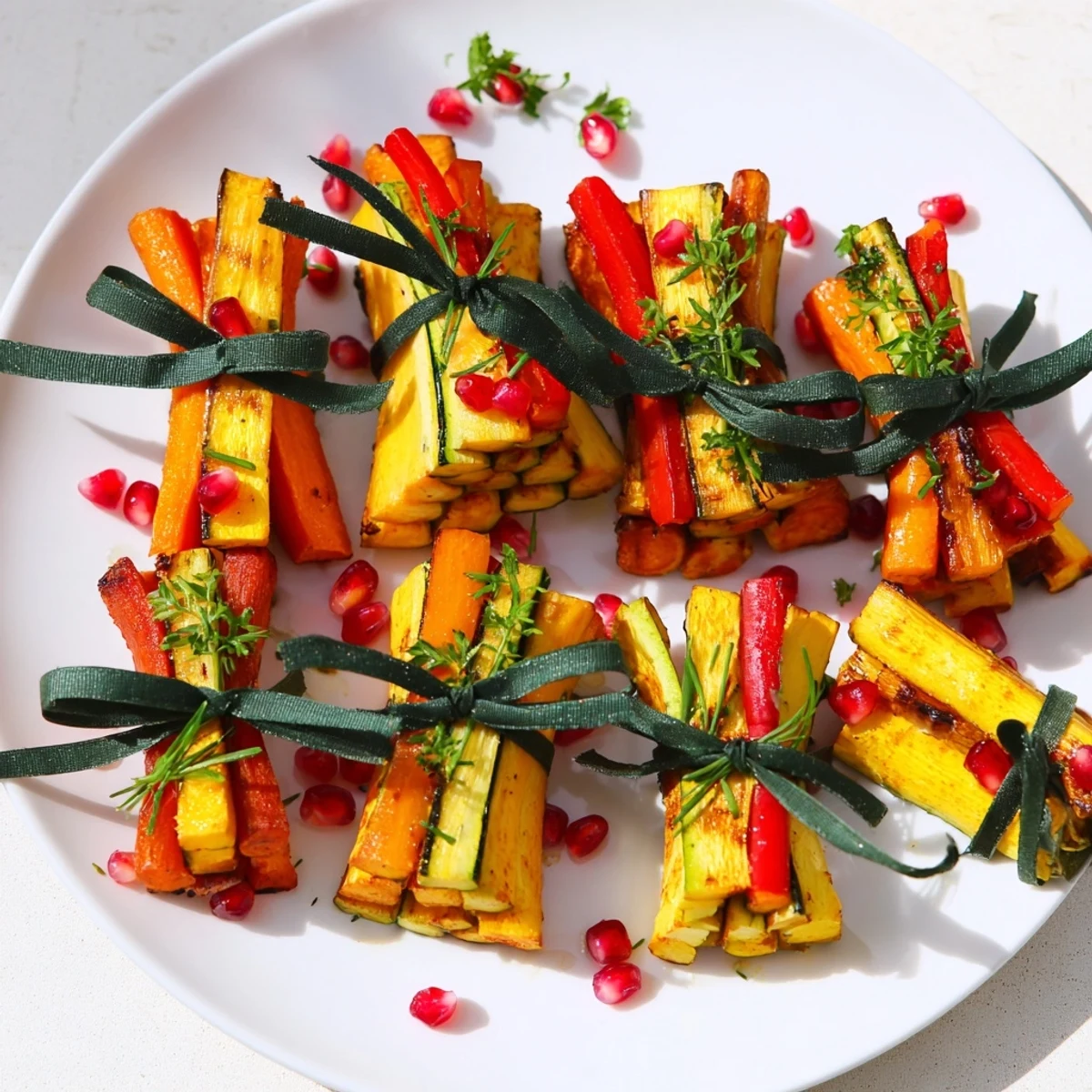 Vibrant Christmas Present Veggie Crates, arranged as gift boxes, seasoned and ready for a holiday feast.