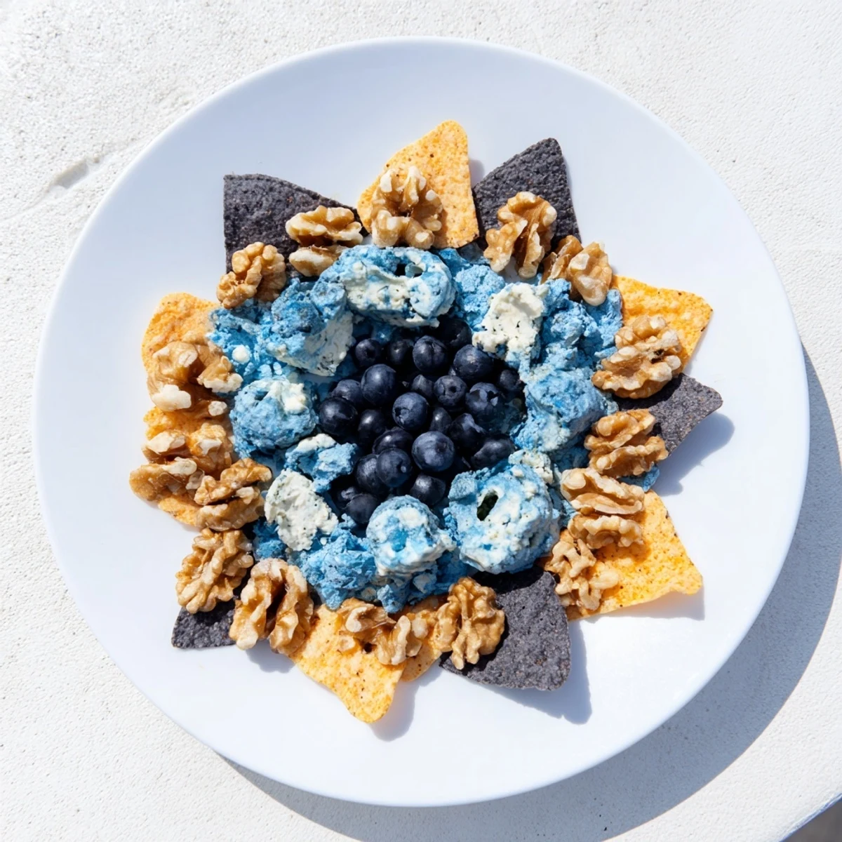 The Olympic Rings Interlock appetizer platter, a vibrant, colorful, and delicious party centerpiece.