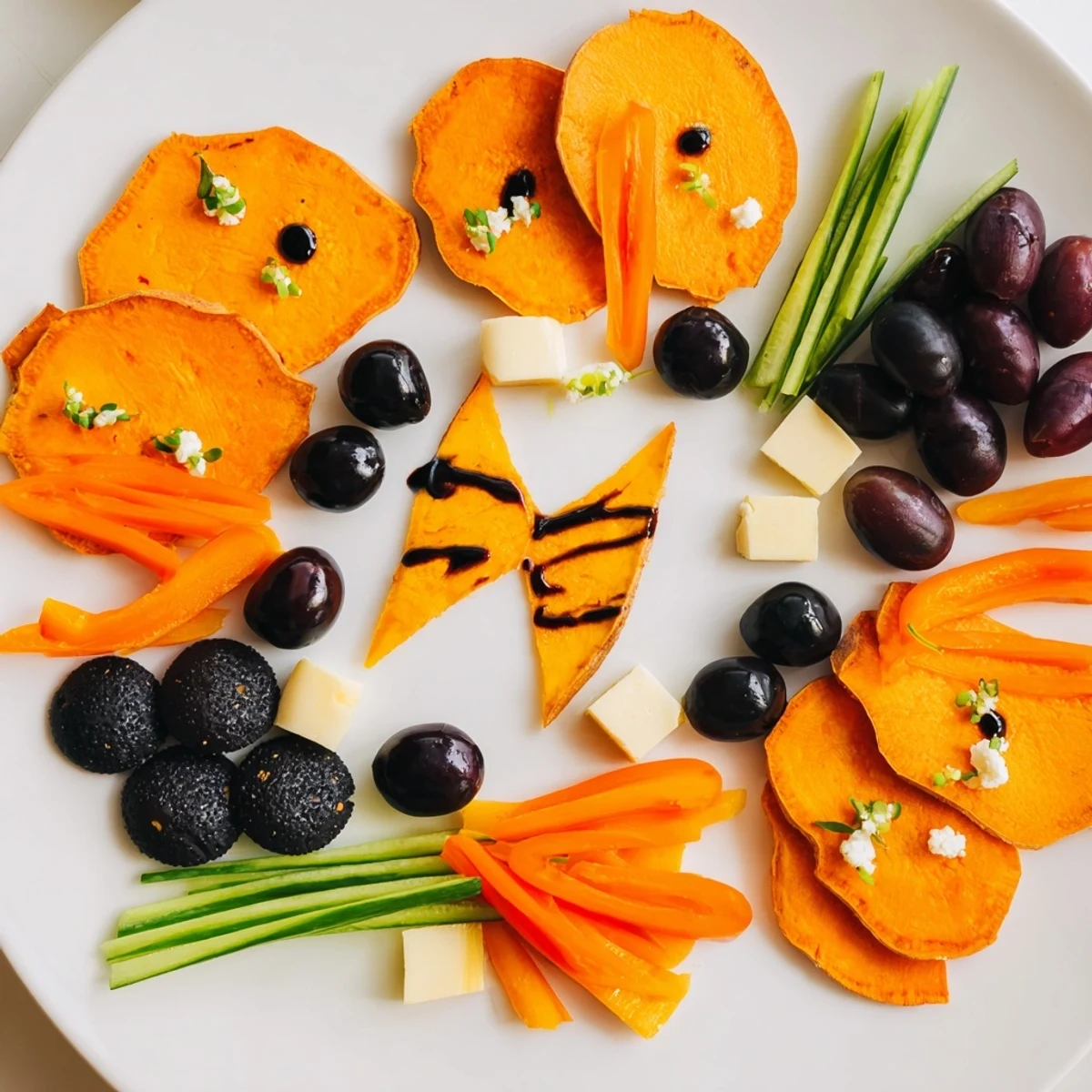 Ein appetitlicher Blick auf Monarch Butterfly Wings: Ein kreativer, farbenfroher Party-Appetizer.