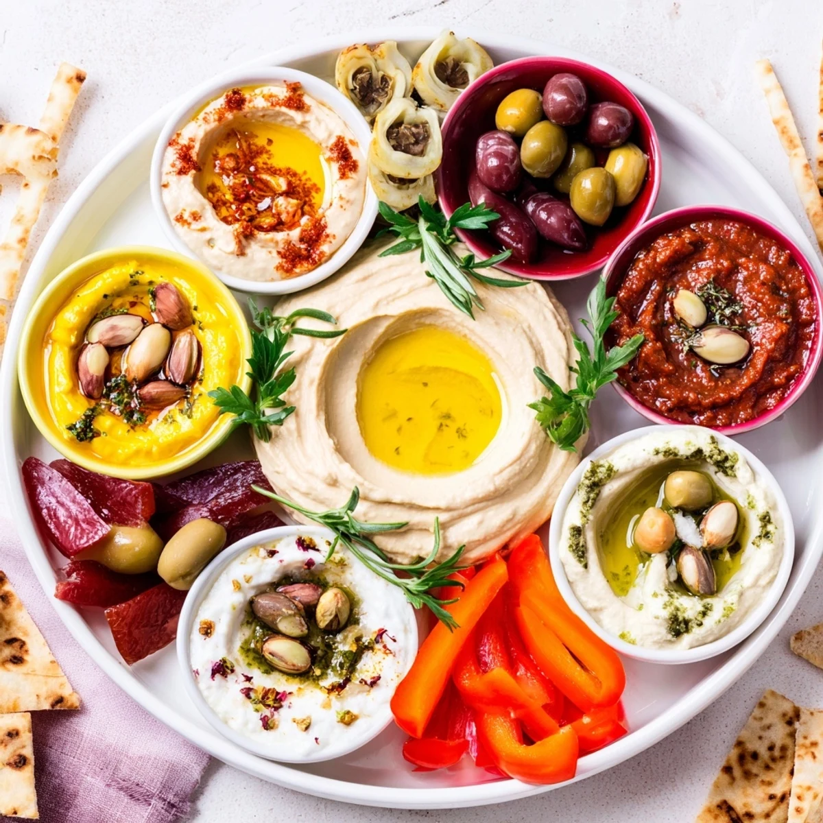 Marokkanischer bunter Vorspeisentisch