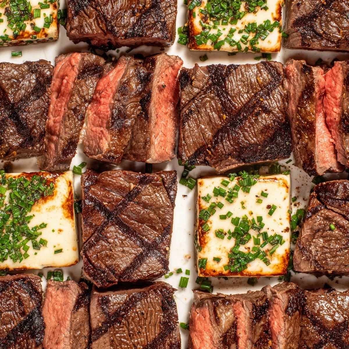 Vibrant checkerboard picnic bites of deli meats and cheeses beautifully arranged on a serving platter.