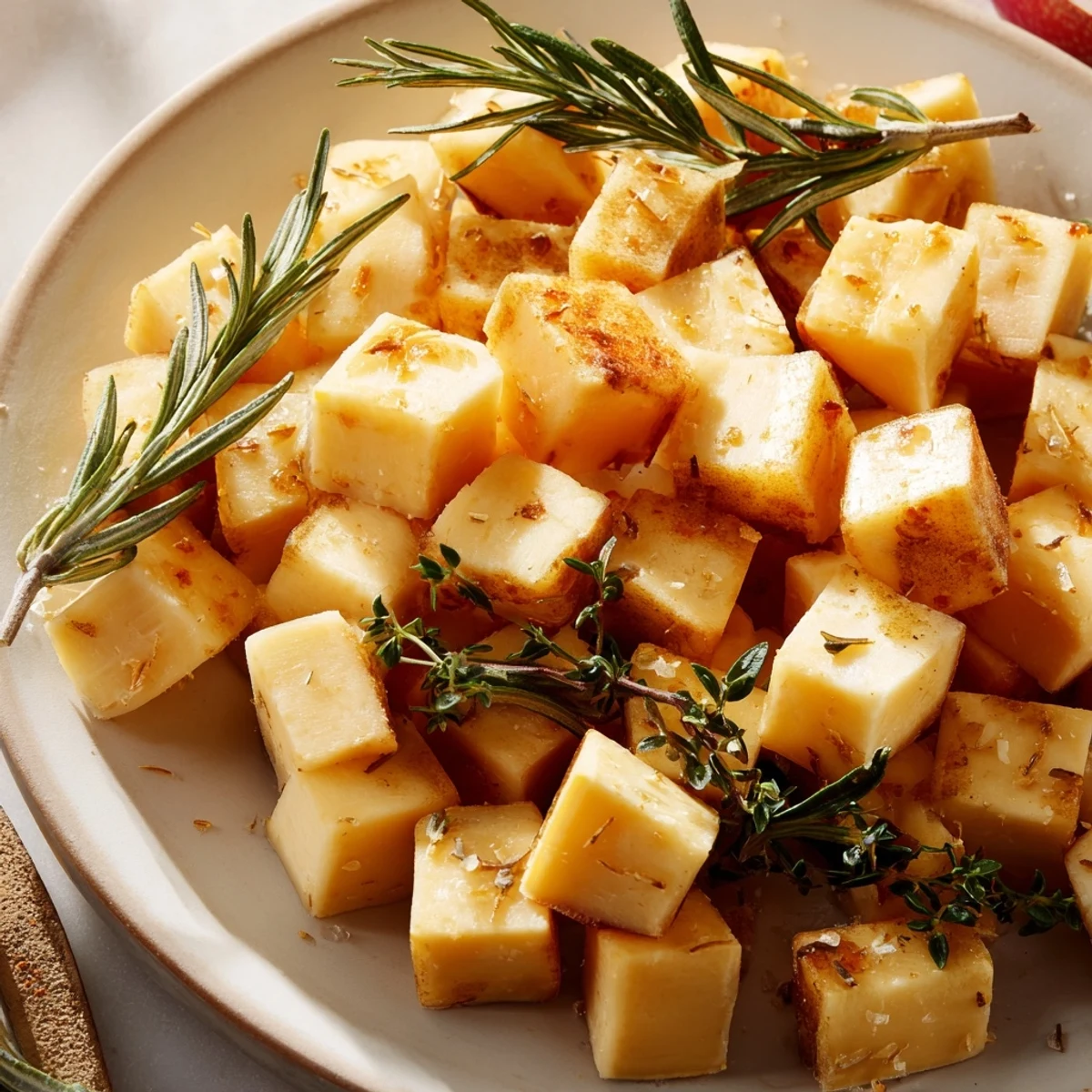 The Autumn Ember: a lovely fall appetizer with red apples and paprika-covered cheeses.