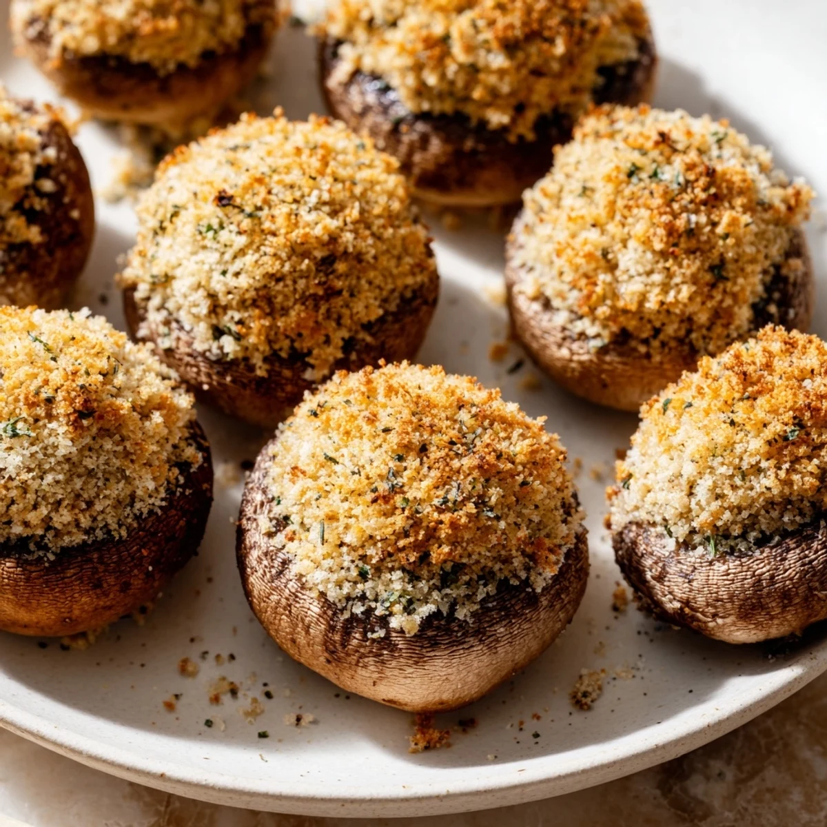 Crispy, golden Ranch-Seasoned Crispy Mushrooms, the perfect oven-baked snack with savory, herb-infused flavor.