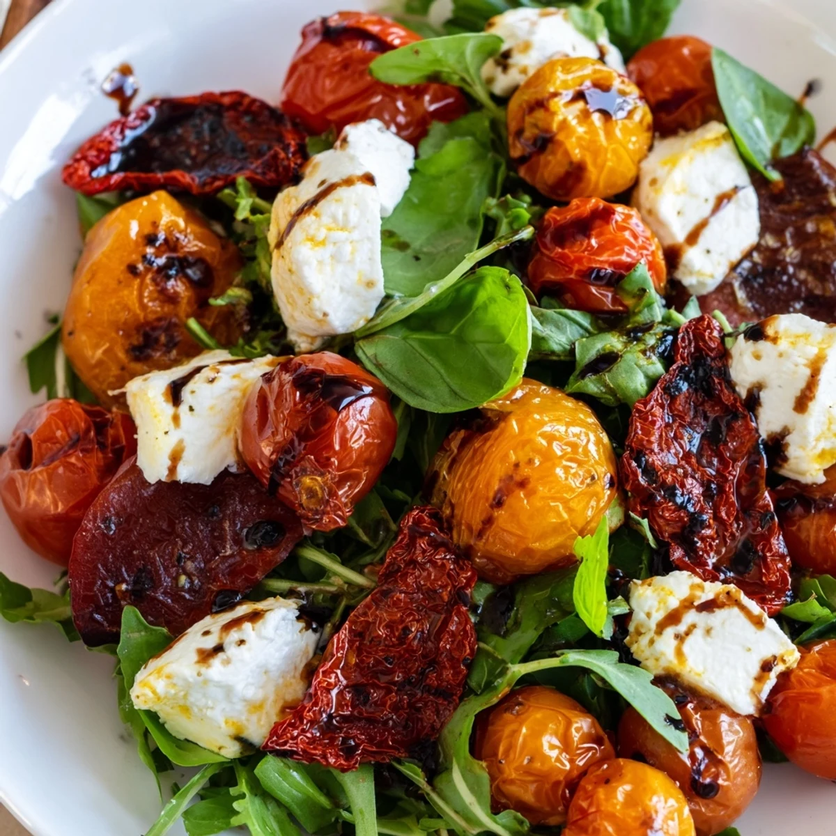 Enjoy this easy, Italian-inspired Tomato Flight Salad with fresh tomatoes and creamy burrata cheese.
