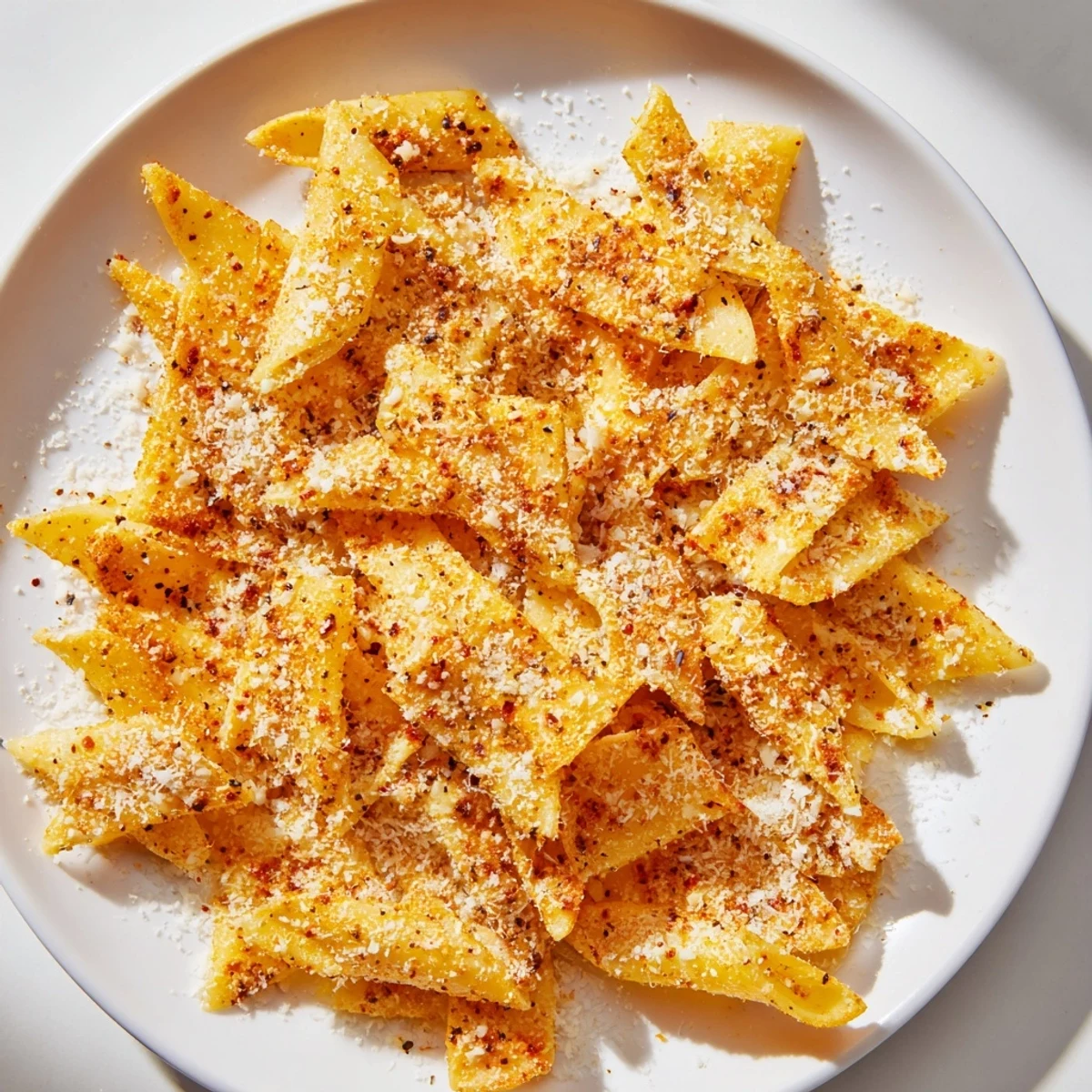 Knusprige Pasta Chips snack