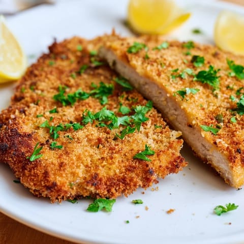 knuspriges schweineschnitzel goldbraun