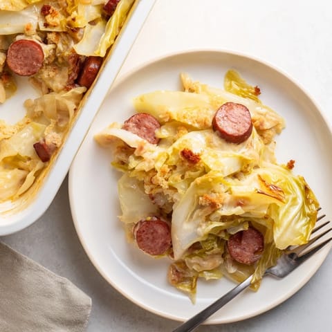 Herzhaftes Auflaufrezept mit geschmolzenem Käse und saftigem Kohl für Familienessen.  