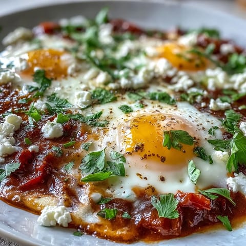Shakshuka mit pochierten Eiern