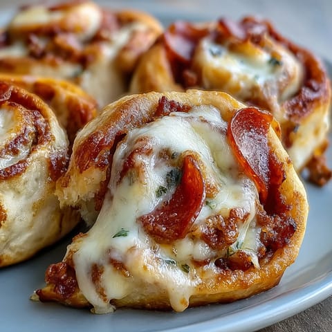 12 stückelige Irresistible High Protein Pepperoni Pizza Rolls auf einem Tablett mit Pizza-Sauce zum Dippen serviert.