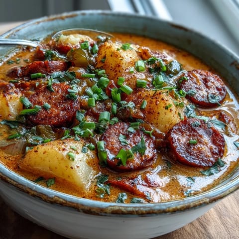 Cremige Cajun Kartoffelsuppe mit Andouille