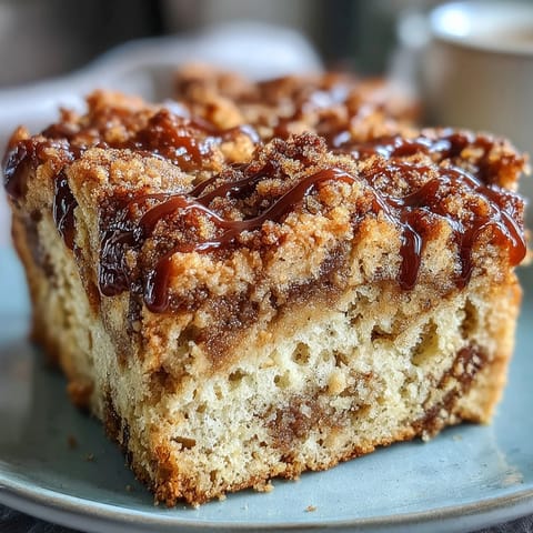 High-Protein Cinnamon Swirl Coffee Cake Oats im Ofen, duftender Zimt und knusprige Streusel für ein gemütliches Frühstück.