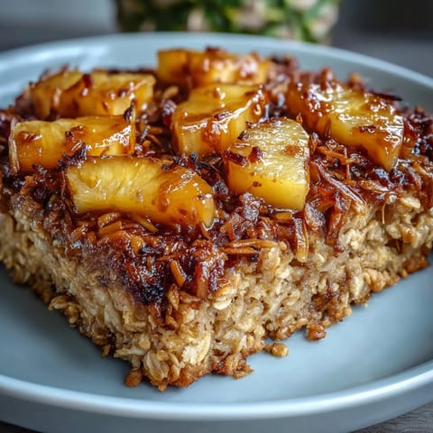 Veganer tropischer Haferauflauf