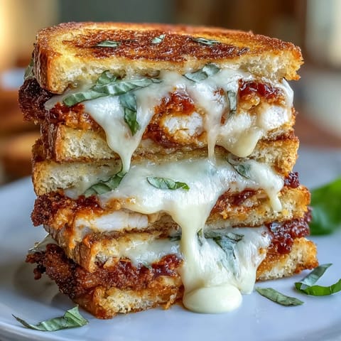 1. Ein saftiges Hähnchensandwich mit knuspriger Panade, cremiger Wodka-Sauce und geschmolzenem Mozzarella auf geröstetem italienischen Brot.  