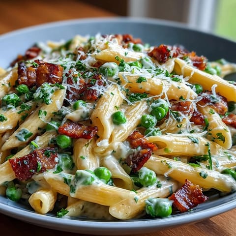 Cremiger Lauch Erbsen Schinken