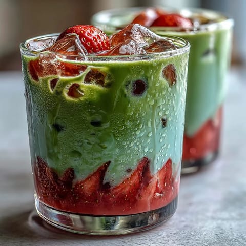 Dairy-Free Strawberry Matcha Latte