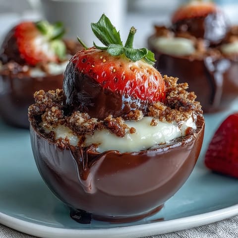 Dubai Schokolade Erdbeeren Cups