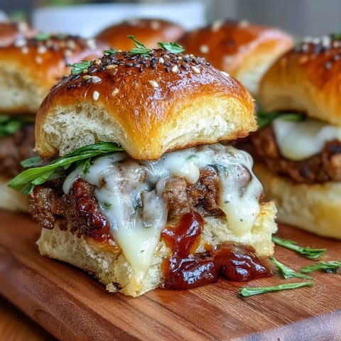 Festlicher BBQ-Snack-Teller mit Mini-Sliders, Chips und frischem Gemüse für eine Baby Shower.