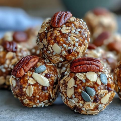 Hier sind drei einzigartige, SEO-optimierte ALT-Texte für ein Rezeptbild von "Field Trip Nut-Free Energy Balls with Oats and Honey":