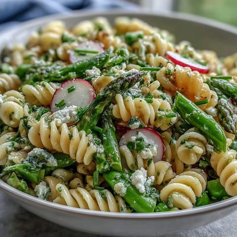 Frühlings Pasta Zitrone Radieschen