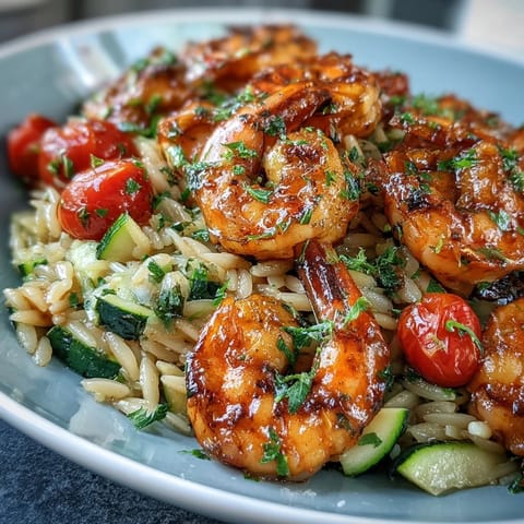 One-Pan Lemon Butter Shrimp and Orzo with juicy shrimp, tender orzo, and fresh vegetables in a vibrant lemon sauce.