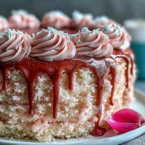 Rosé-Velvet-Torte mit Gold