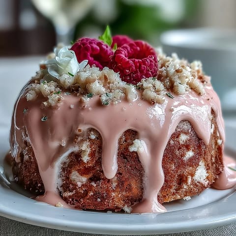 Üppiger Rosé-Samtkuchen mit goldenem Tropf, perfekt für Brautpartys.