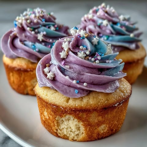 Leckere, zweifarbige Gemini-Geburtstags-Cupcakes, perfekt dekoriert für eine fröhliche Feier.