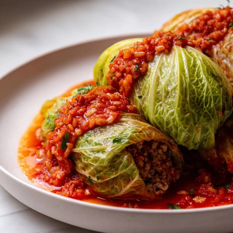 Savory Easy Cabbage Rolls simmer in a Dutch oven, perfect for a classic German dinner.
