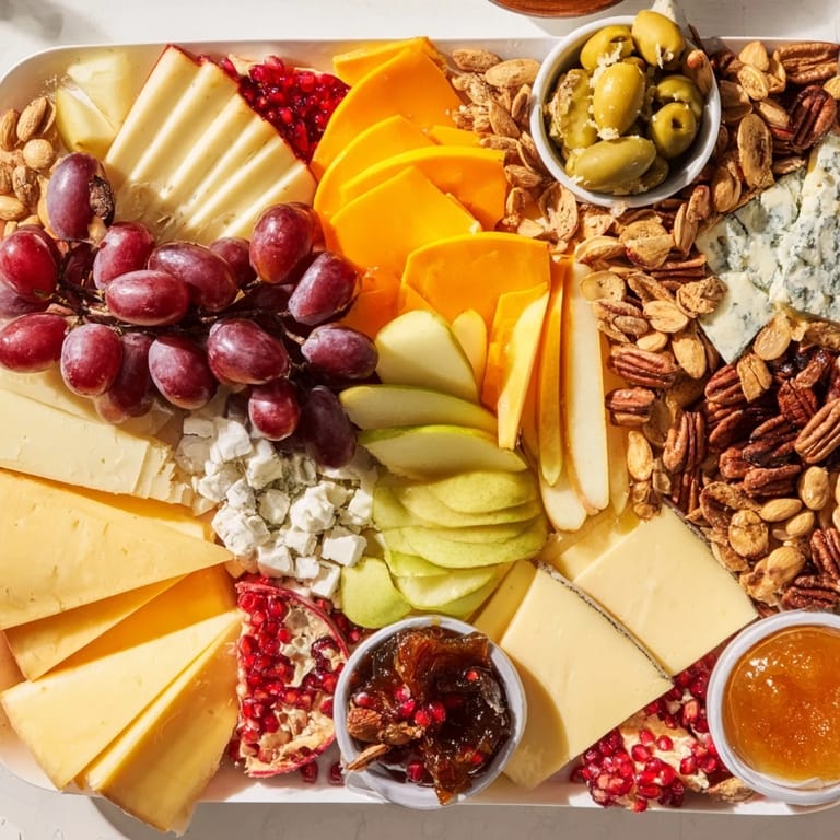 This Cornucopia Harvest Board overflows with grapes, apples, cheese, and meats, ready to enjoy with friends.