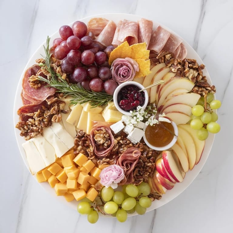 This maple leaf grazing tray with assorted cheeses, meats, and fruits is ideal for entertaining guests.