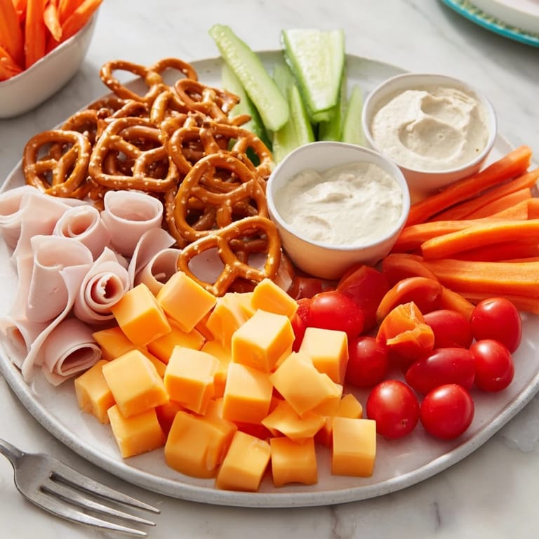 A delicious Renard Rusé Snack Assortment, a gourmet appetizer platter with gourmet ingredients.