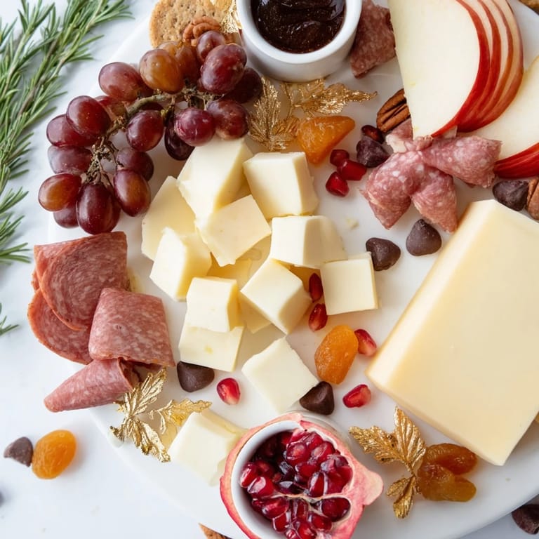 This delicious Twelve Days of Christmas Snack Board features a colorful array of holiday cheeses and snacks to enjoy.