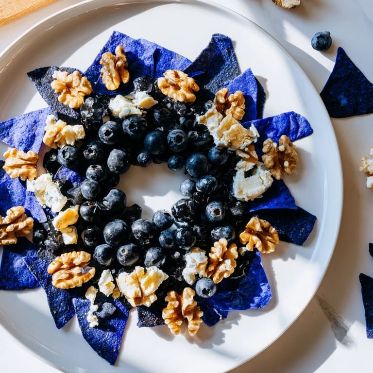 Fresh, colorful ingredients create a visually stunning Olympic Rings Interlock appetizer, perfect for sharing.