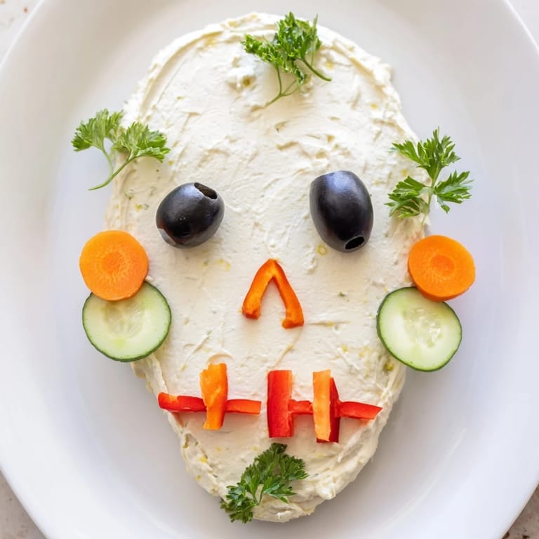 This spooky Halloween Skull & Bones Spooky Spread features a creative skull design on a serving platter.