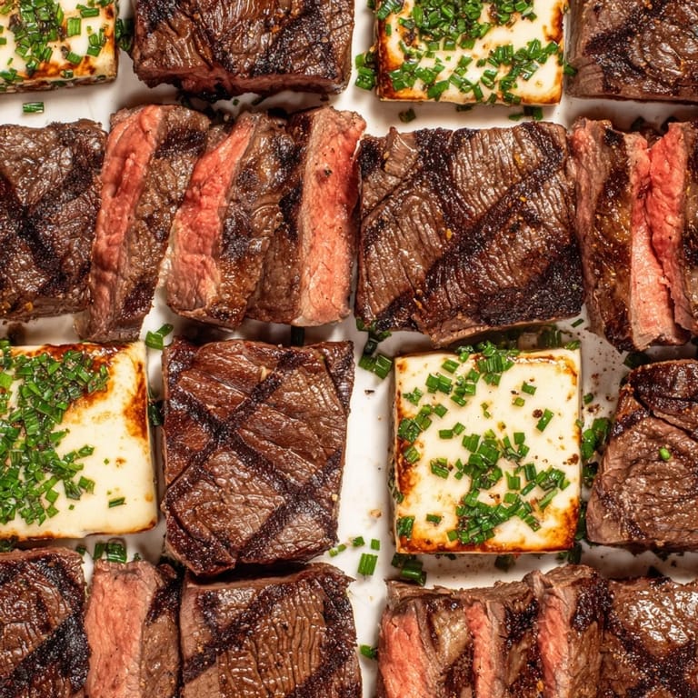 Vibrant checkerboard picnic bites of deli meats and cheeses beautifully arranged on a serving platter.