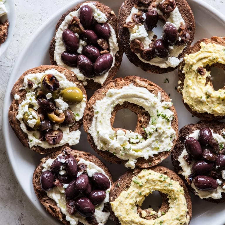 A close-up of The Cobblestone Courtyard appetizer platter, showing the olive-filled cracker "stones".