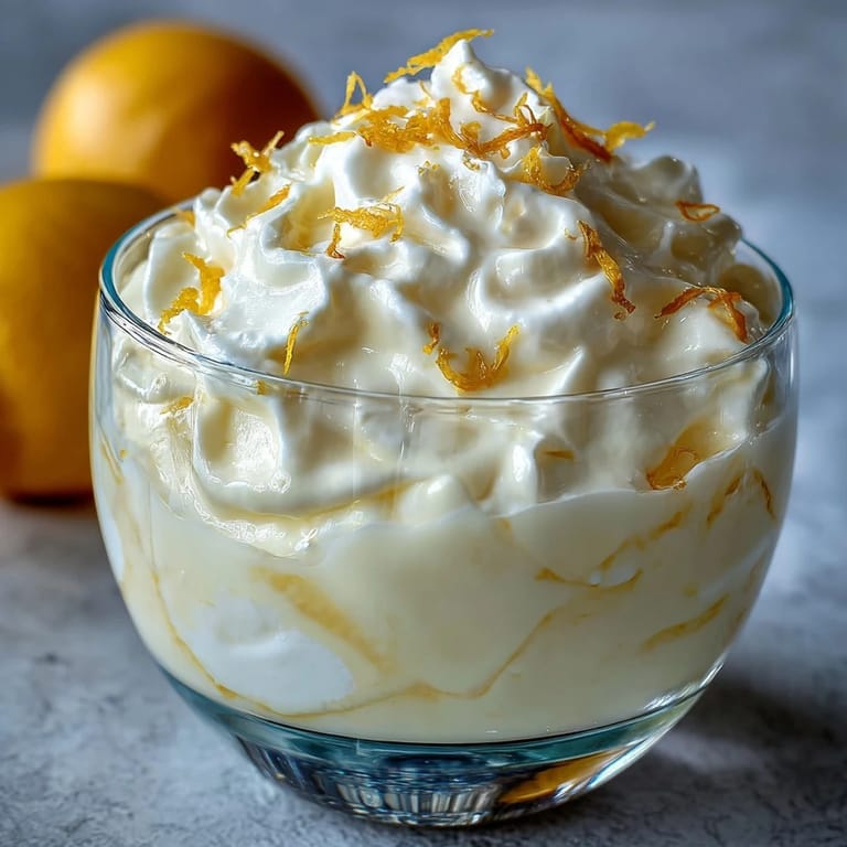 Zitronenfool als cremiges Dessert mit zitroniger Note und knusprigem Keks auf gestelltem Teller.