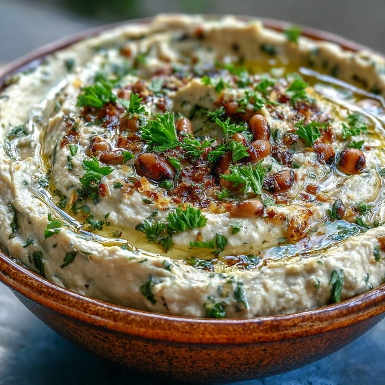 Warm Smashed Black-Eyed Peas side dish, drizzled with olive oil, perfect alongside grilled chicken.