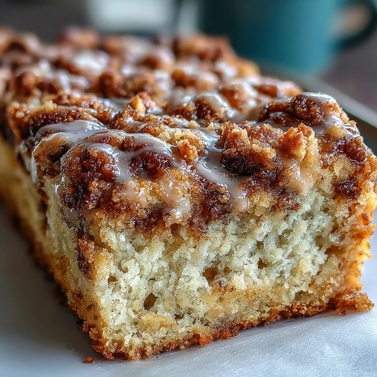 Gebackene High-Protein Cinnamon Swirl Coffee Cake Oats im Frühlicht, cremig angerichtet mit griechischem Joghurt und frischen Beeren.