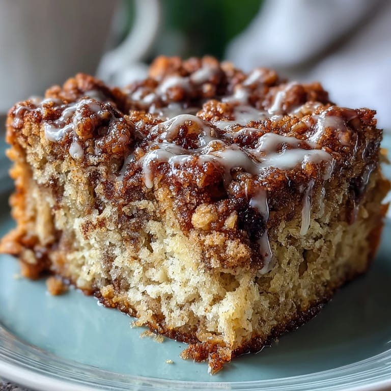 High-Protein Cinnamon Swirl Coffee Cake Oats im Ofen, duftender Zimt und knusprige Streusel für ein gemütliches Frühstück.