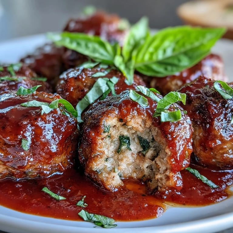 1. Saftige Putenfleischbällchen in knackigen Salatblättern, mit frischer Marinara-Sauce – eine leichte, glutenfreie Alternative zu klassischen Fleischbällchen-Brötchen.