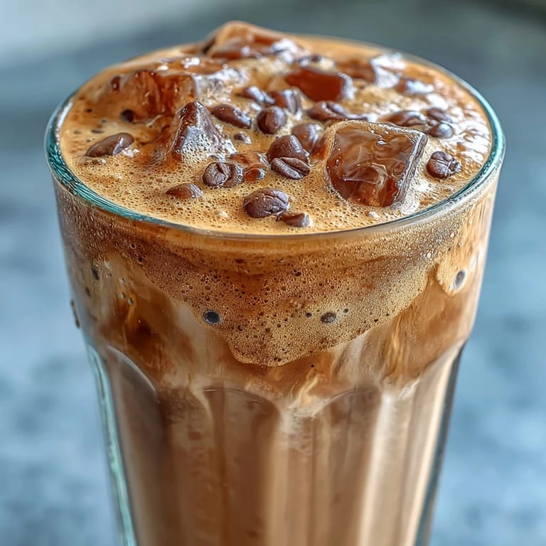 Erfrischender Kaffee-Protein-Shake mit Banane und Mandeldrink, ideal für unterwegs oder nach dem Training.