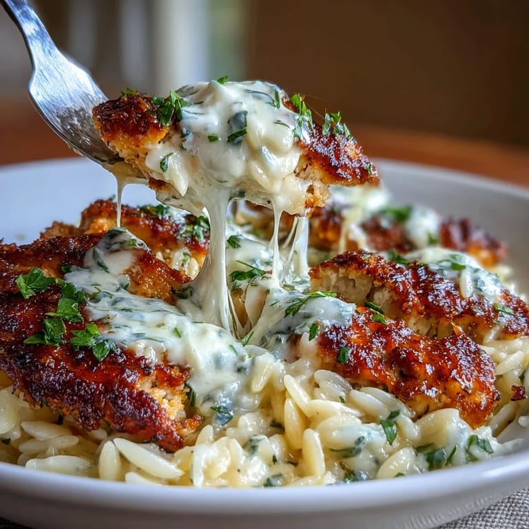 2. Flavor-packed Boursin Orzo Bake featuring juicy chicken strips, colorful bell peppers, zucchini, and luscious Boursin cheese in a comforting casserole.