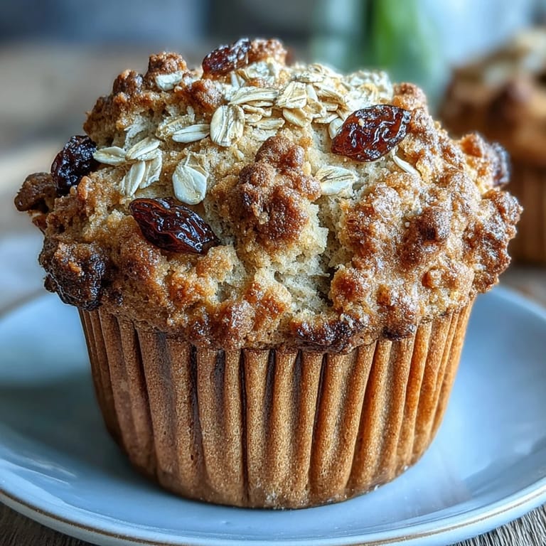 Goldbraune Irische Sodabrot-Muffins mit Rosinen und Haferflocken, perfekt für ein herzhaftes Frühstück oder gemütlichen Nachmittagskaffee.  