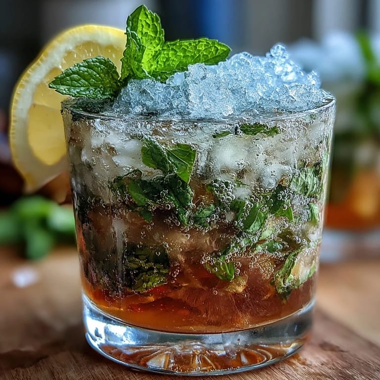 Kentucky Derby Mini Mint Julep Mocktails in Gläsern mit Minze und Zitrone  